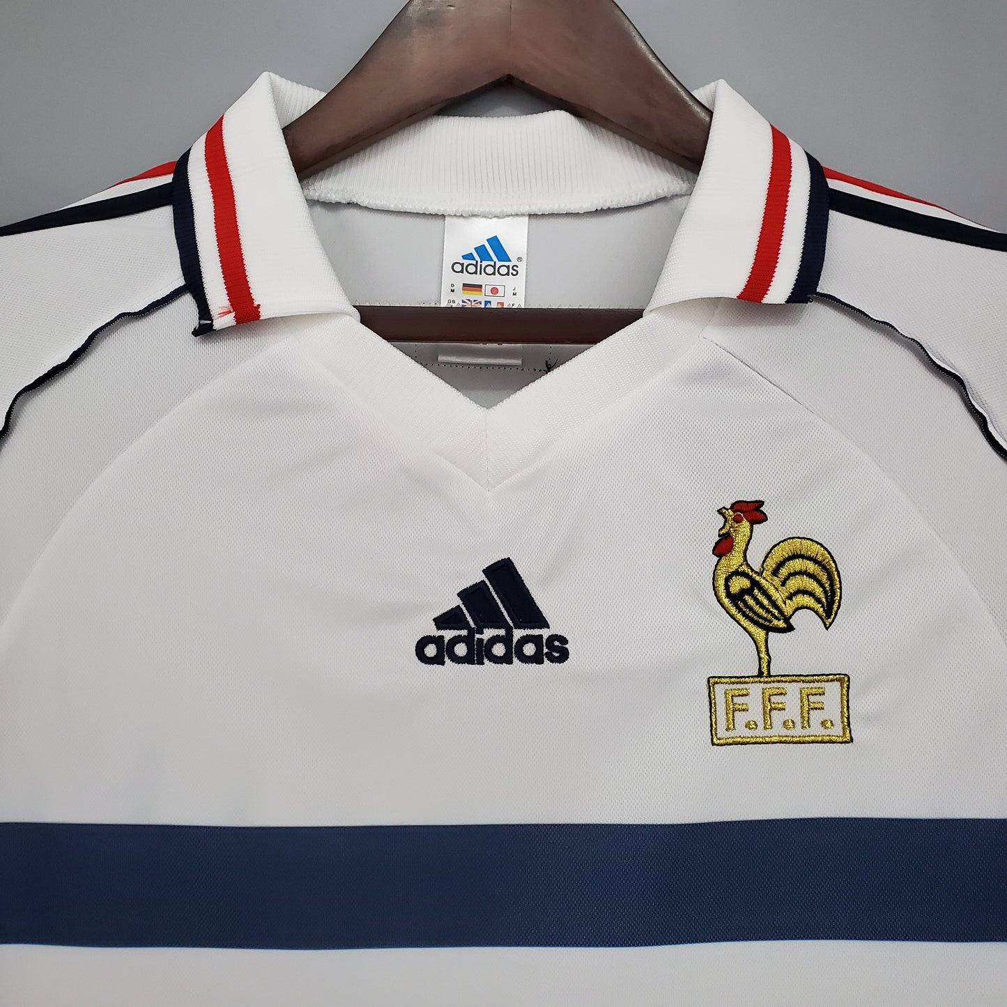 Maillot ADIDAS France rétro 98’ Blanc Extérieur