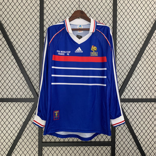 Maillot France rétro 98’ Bleu longues manches Domicile